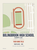 Bolingbrook High School map print, classic style