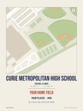 Curie Metropolitan High School map print, classic style