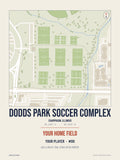 Dodds Park Soccer Complex map print, classic style