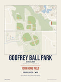 Godfrey Ball Park map print, classic style