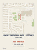 Lockport Township High School - East Campus map print, classic style