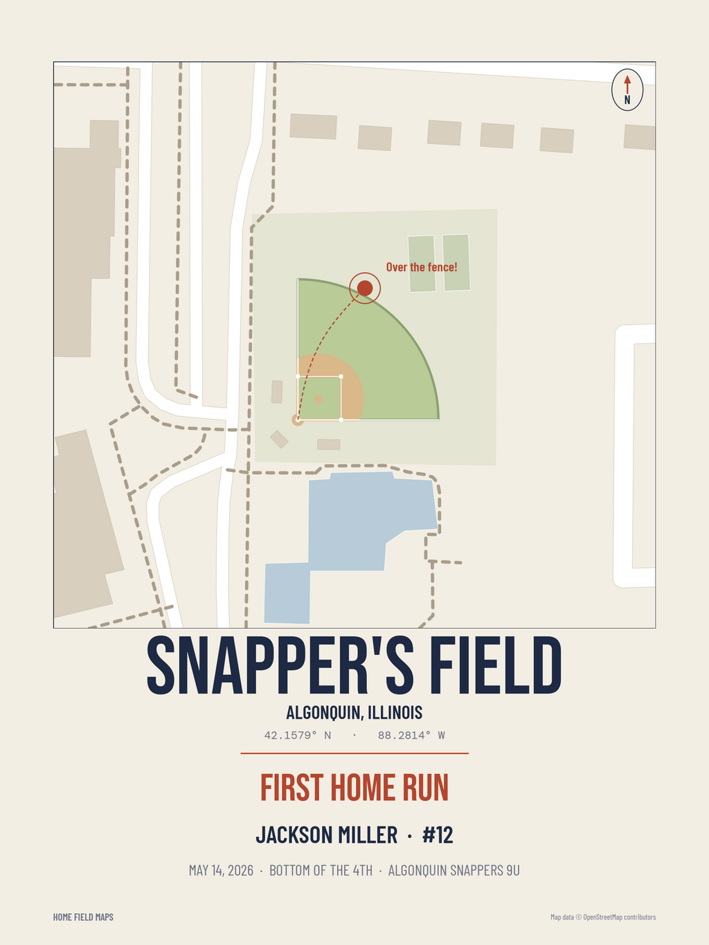 Your Field Custom Map: sample baseball design