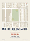 Morton East High School map print, classic style