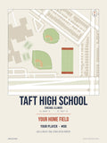 Taft High School map print, classic style