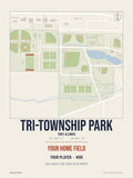 Tri-Township Park map print, classic style