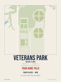 Veterans Park map print, classic style