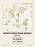 Warren Township High School Almond Campus map print, classic style